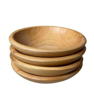 BARIBOCRAFT Canada Vintage Set of 4 Natural Wooden Bowls